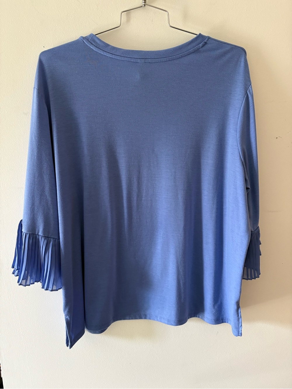 Massini Plus Size Woman’s Lt Blue 3/4 Pleated-Sleeve Knit Top Big & Tall 1X - Picture 6 of 7